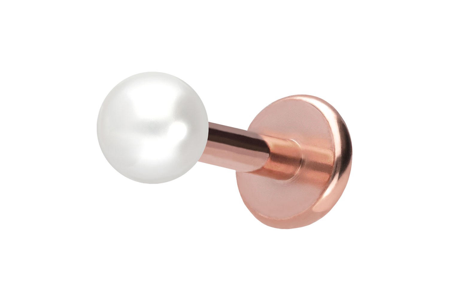 Titan Labret Piercing mit Push Fit SYNTHETISCHE PERLE